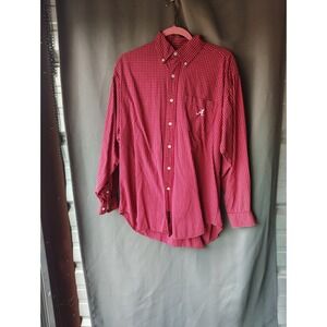 Crable Sportswear Alabama Crimson Tide Mens Medium Red Grid Button Down Shirt